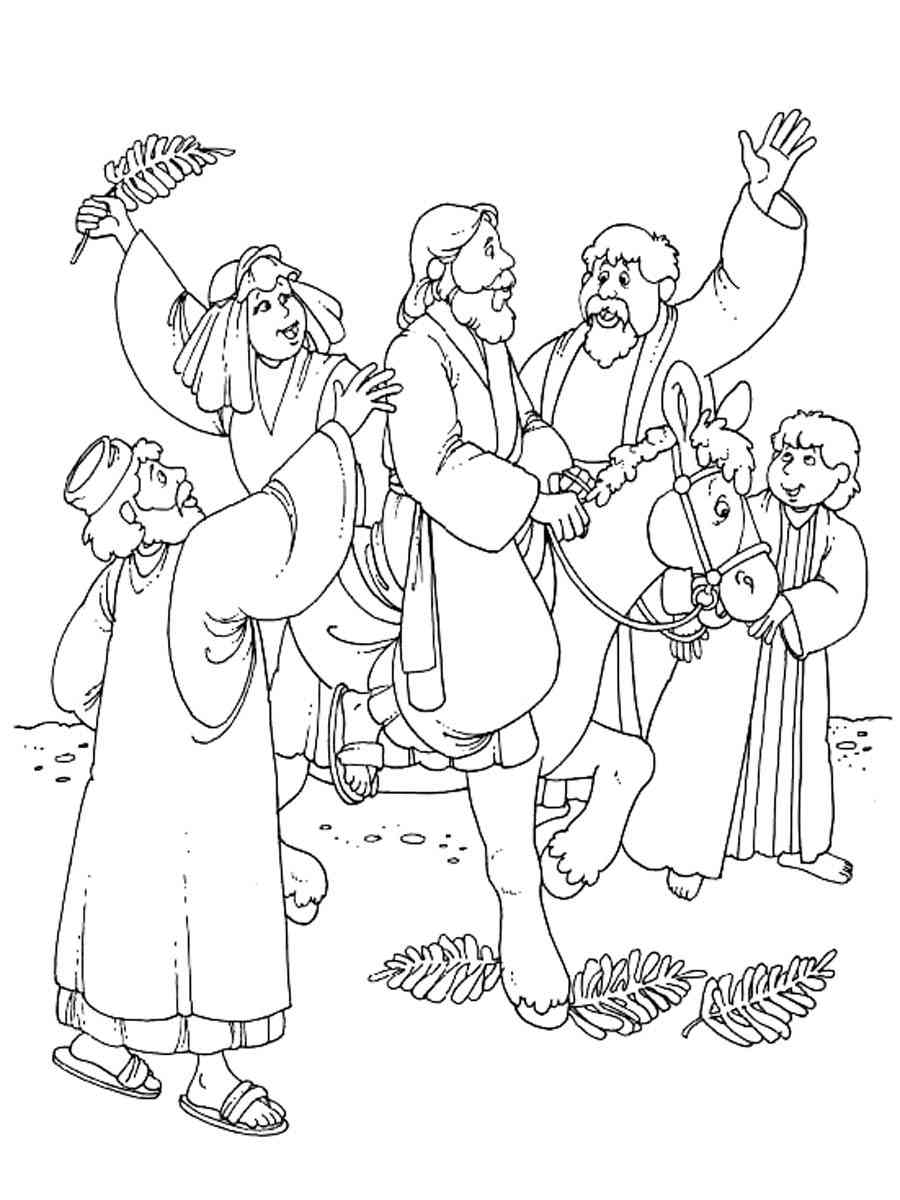 Palm Sunday Coloring Page Free Printable