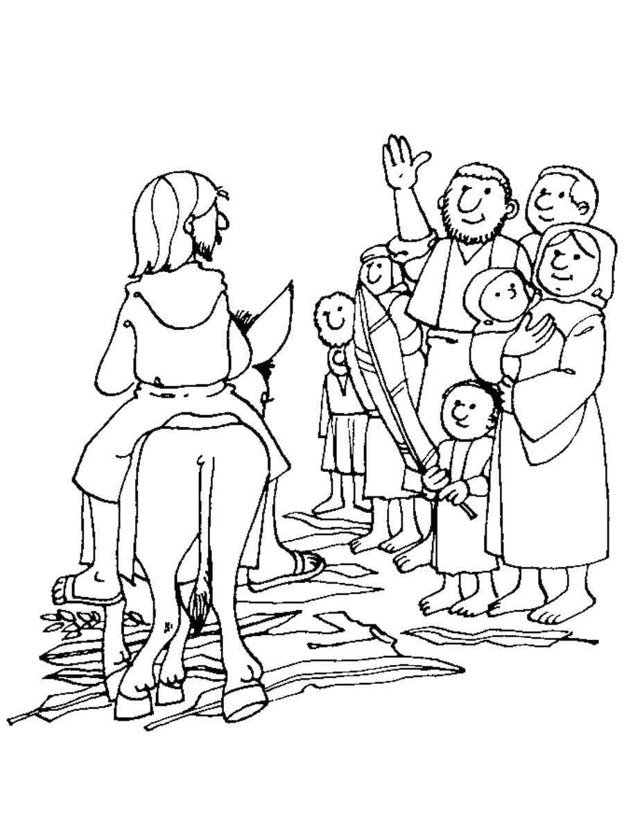 Palm Sunday Coloring Page Free Printable