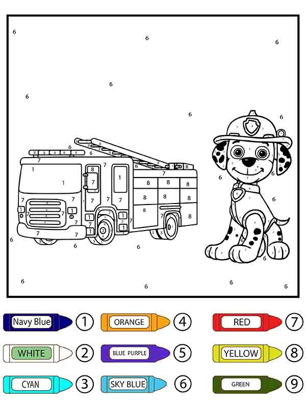 Paw Patrol Color By Number Printable Paw Patrol Coloring Page The 