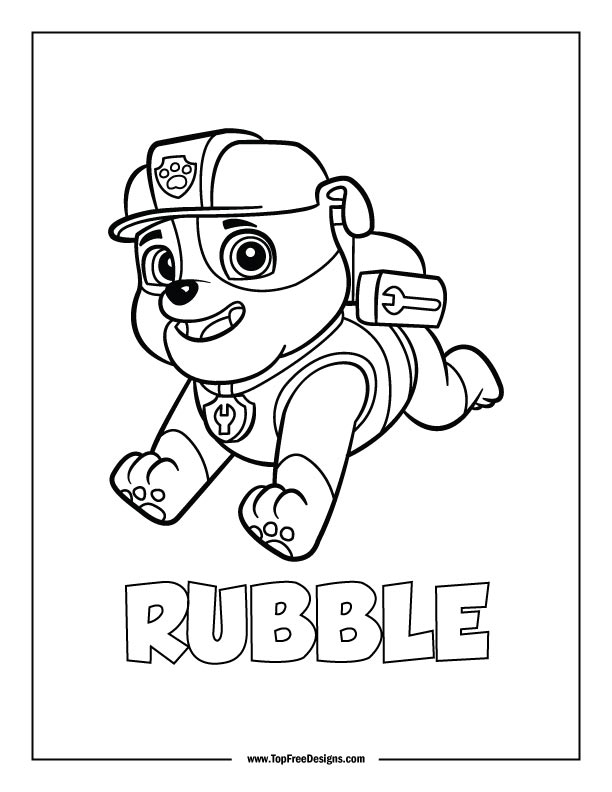 Paw Patrol Coloring Pages Rubble Infoupdate