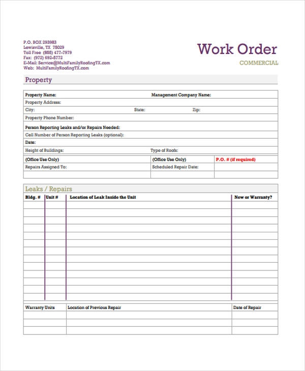 Pdf Blank Free Printable Work Order Template Printable Templates