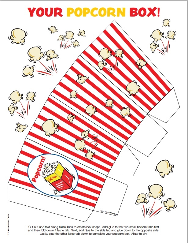 Popcorn Box Template Printable Free Printable Templates