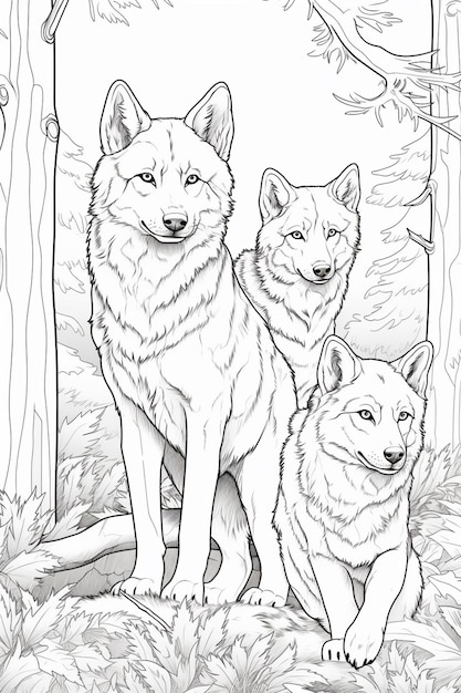 Premium Photo Coloring Pages Of Wolves Free Coloring Pages Of Wolves 