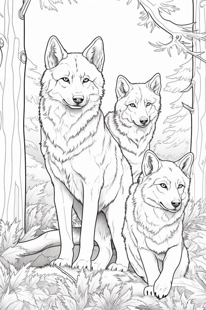 Premium Photo Coloring Pages Of Wolves Free Coloring Pages Of Wolves