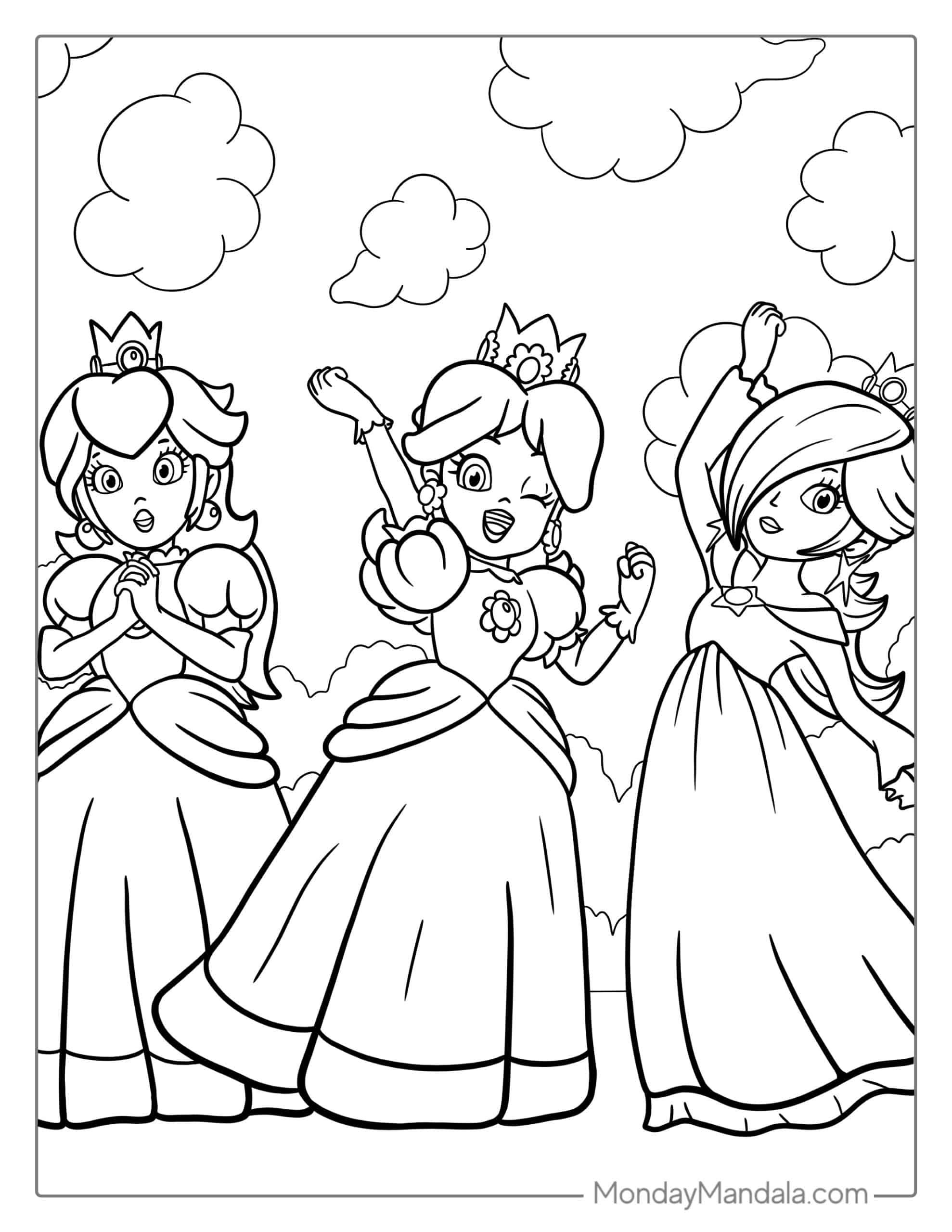 Princess Peach Coloring Page Printable Dev onallcylinders