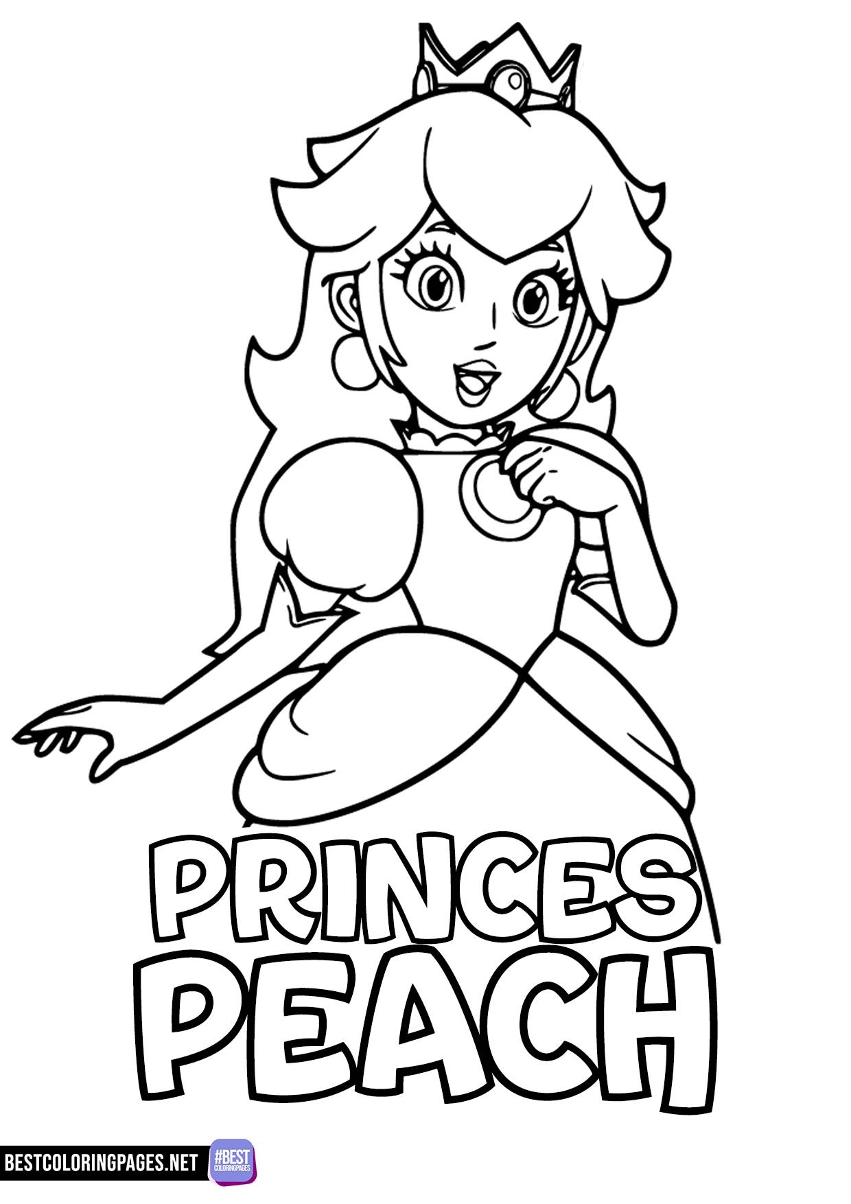 Princess Peach Coloring Pages Bestcoloringpages