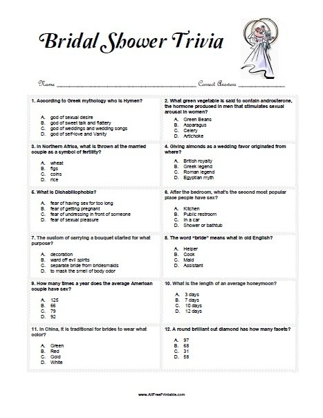 Print Bridal Shower Crossword Puzzle Free Printable
