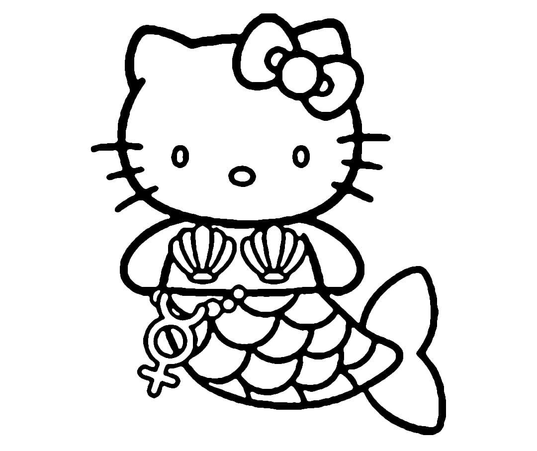 Print Hello Kitty Mermaid Coloring Page Free Printable Coloring Pages 