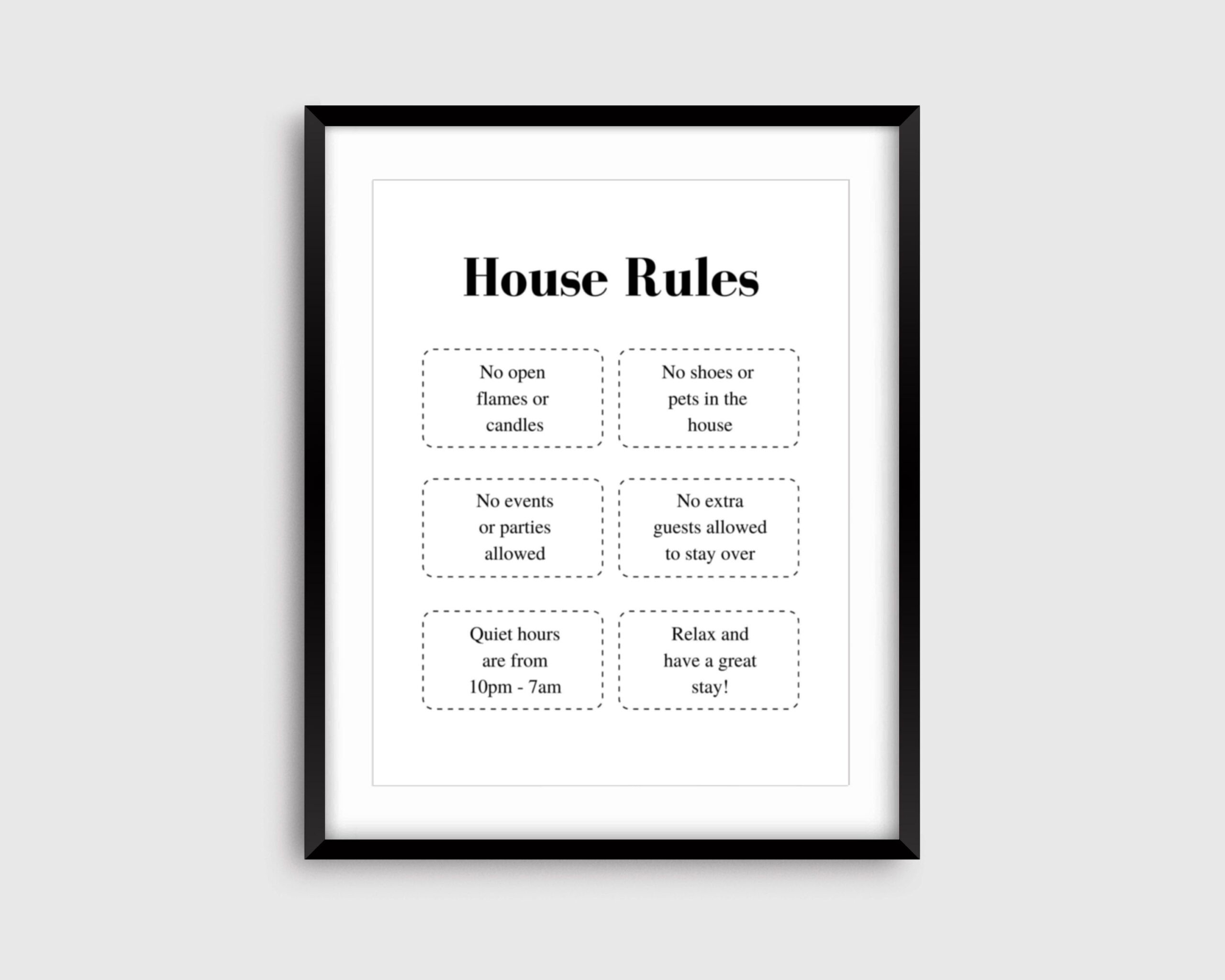 Printable Airbnb House Rules Template Printable Templates Online By 