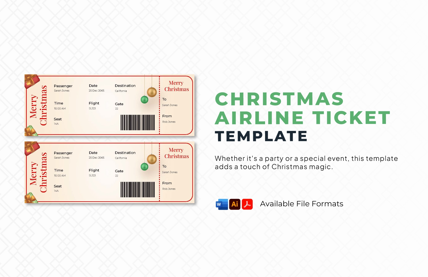 Printable Airline Ticket Template In Word PDF Google Docs Download 