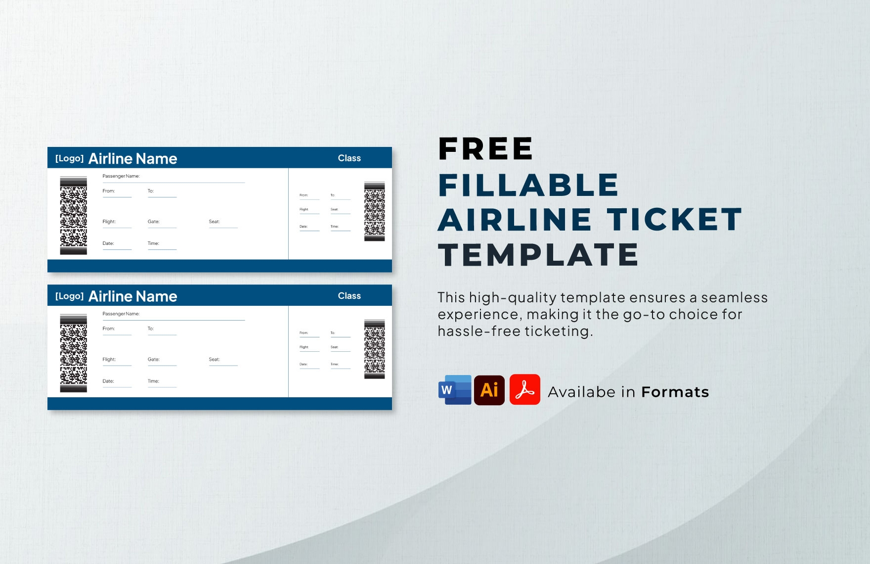 Printable Airline Ticket Template In Word PDF Google Docs Download 