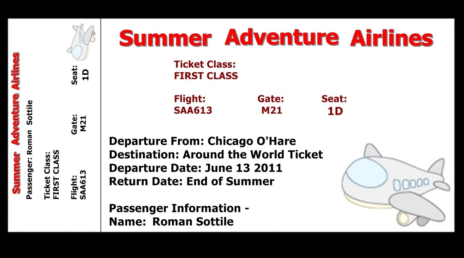 Printable Airline Ticket Template Printable World Holiday