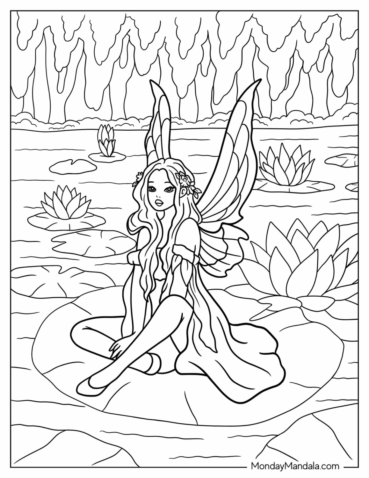 Printable Beautiful Fairy Coloring Pages Fairies For