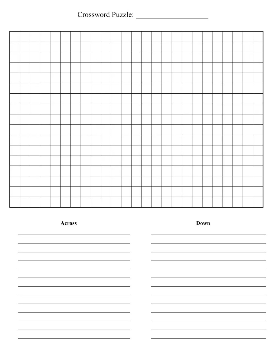 Printable Blank Crossword Grid Printable JD