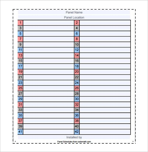 Printable Circuit Breaker Directory Template Free Templates Printable