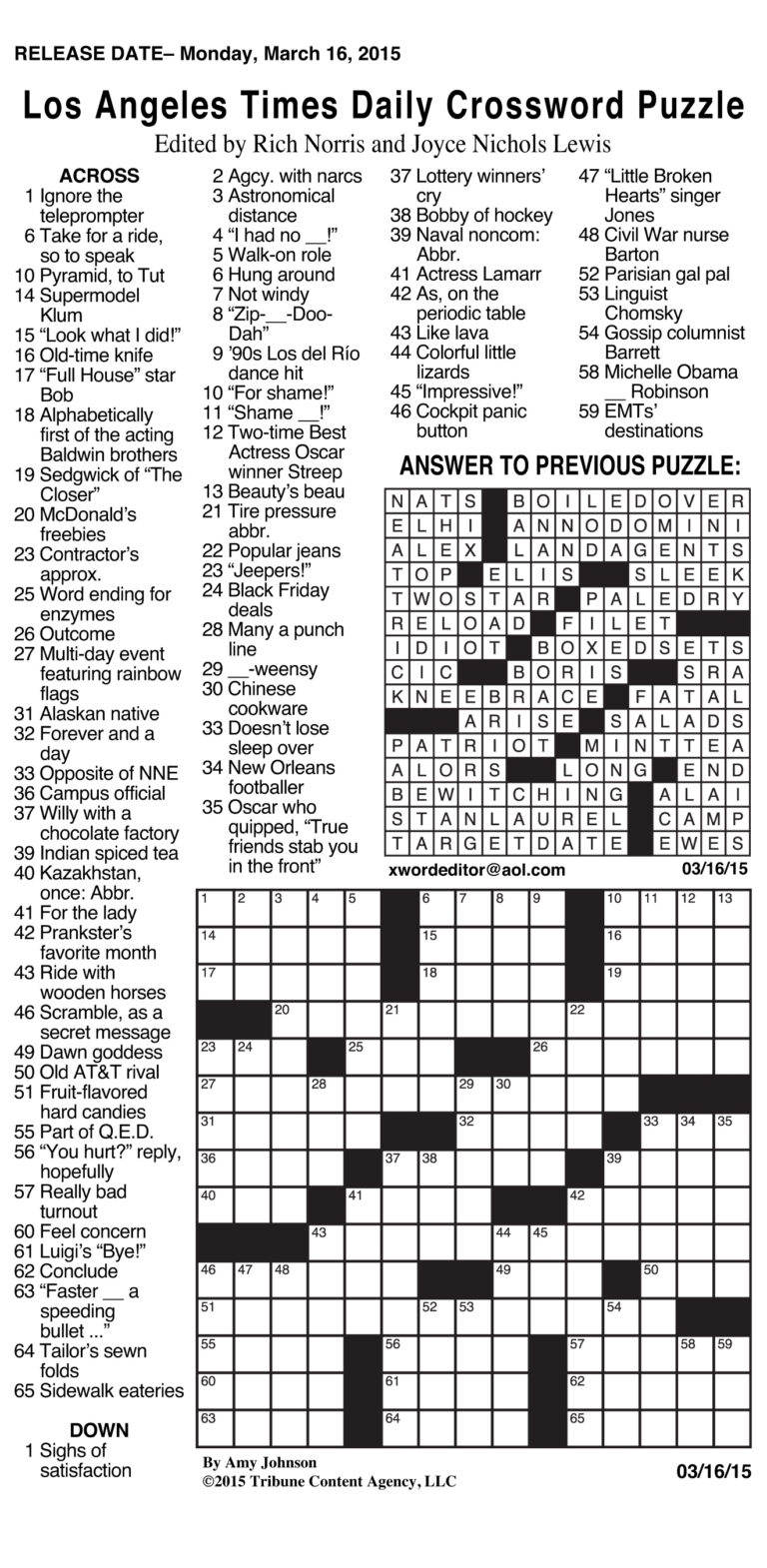 Printable Crossword Puzzles Boston Herald Printable Crossword Puzzles 