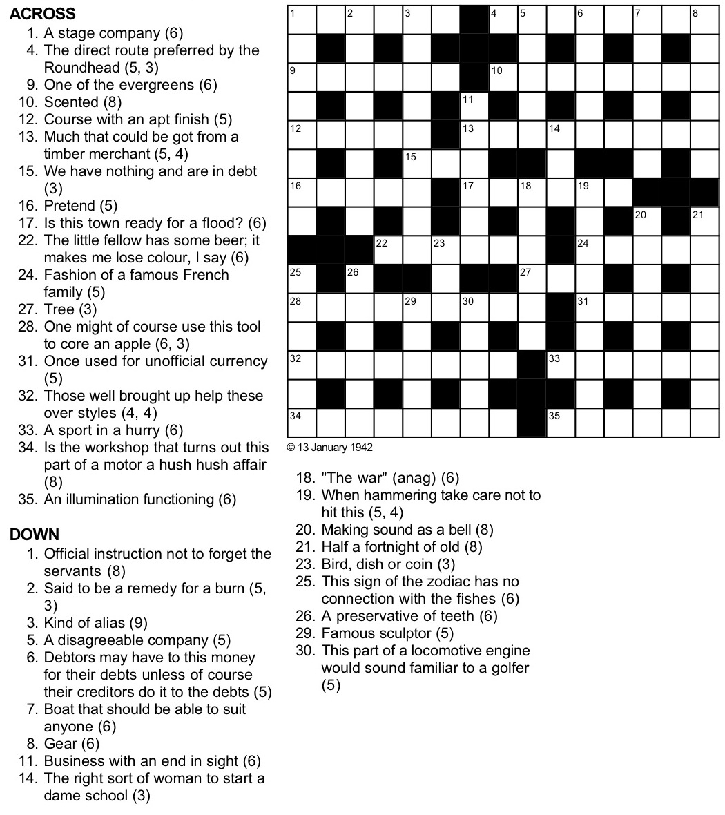 Printable Crossword Puzzles With Answers Printable Crossword Puzzles