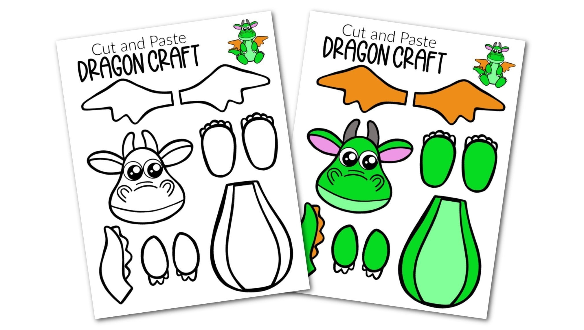 Printable Dragon Craft Template Free Printable