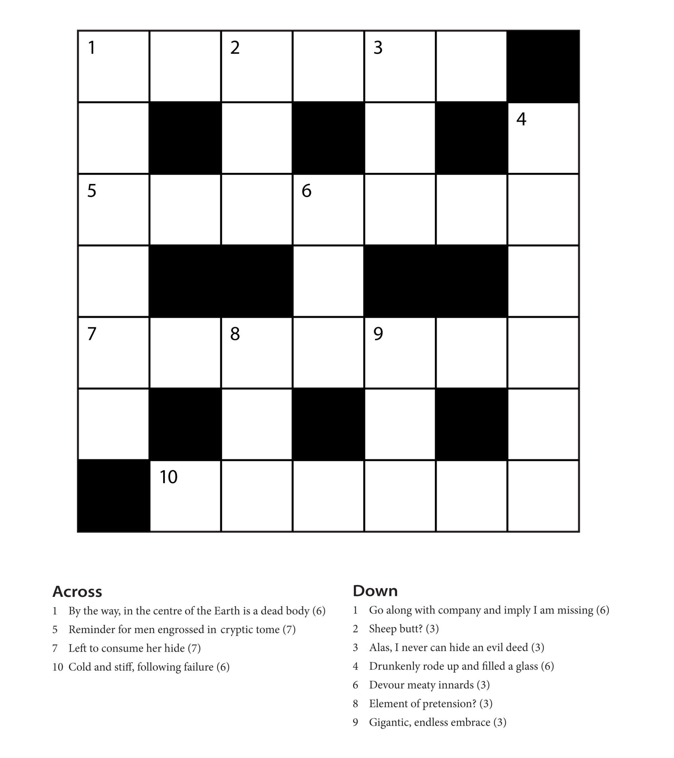 Printable Easy Crossword Puzzles For Beginners Printable Crossword 