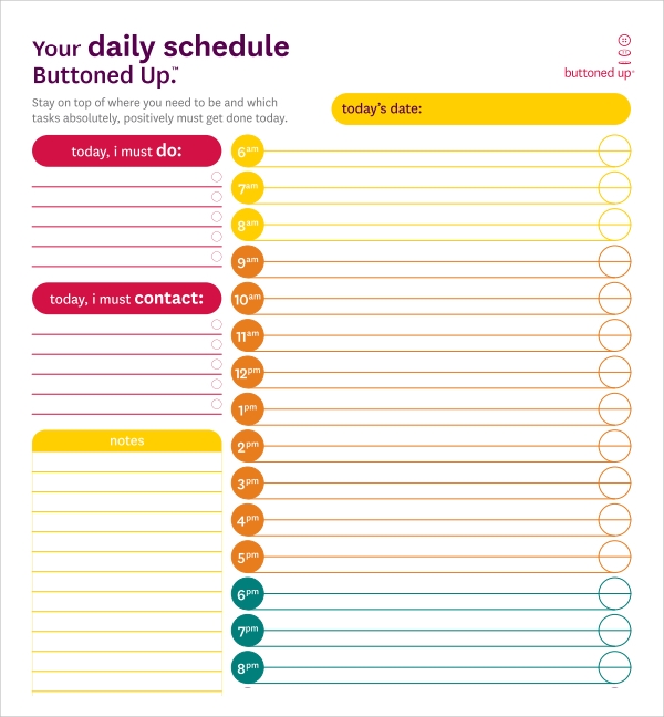 Printable Editable Daily Schedule Template Printable Templates