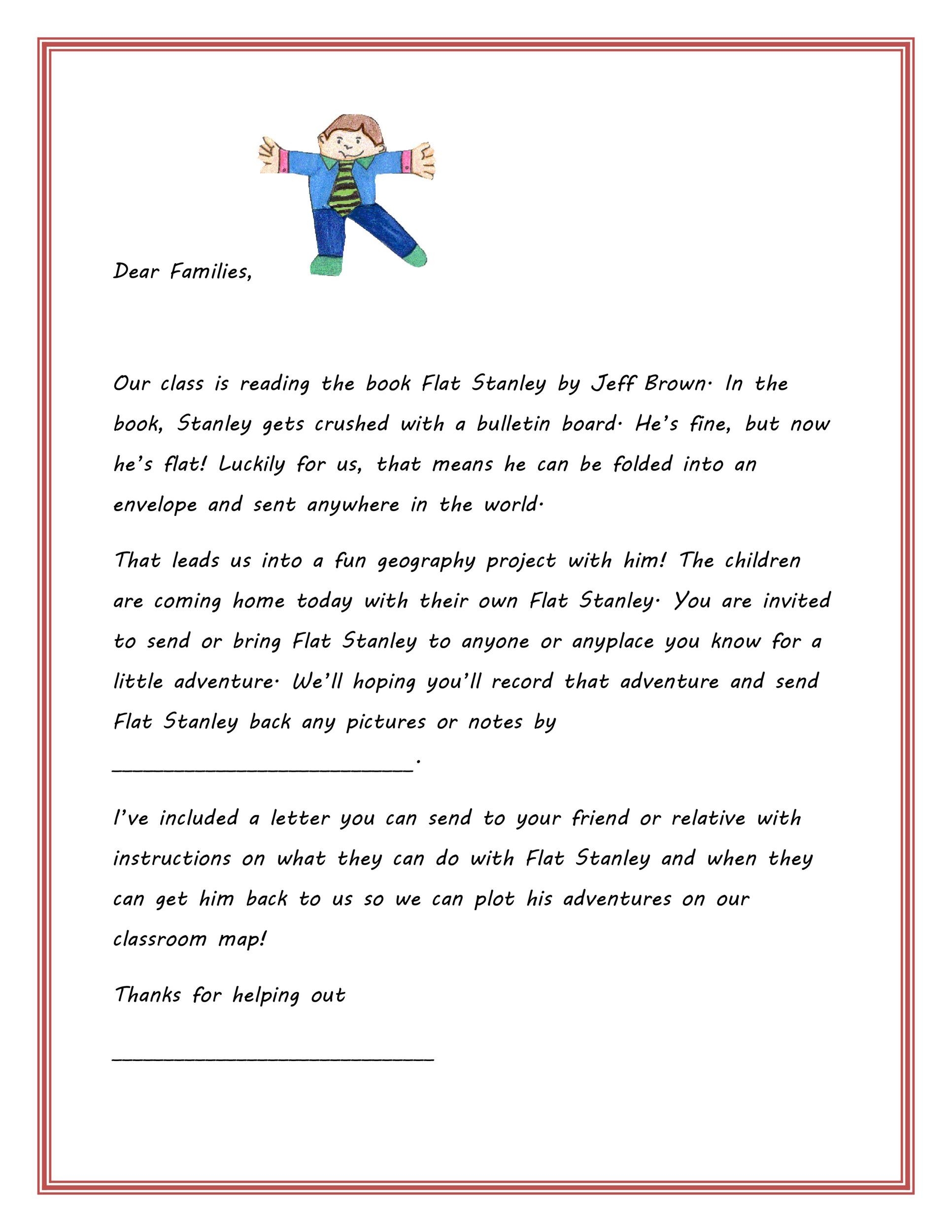 Printable Flat Stanley Template Pdf