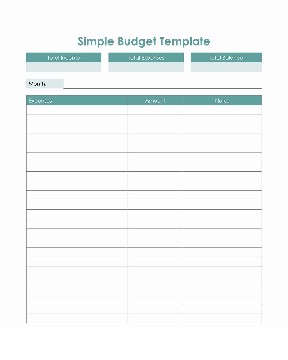 Printable Free Monthly Budget Template Free Download And Print For You