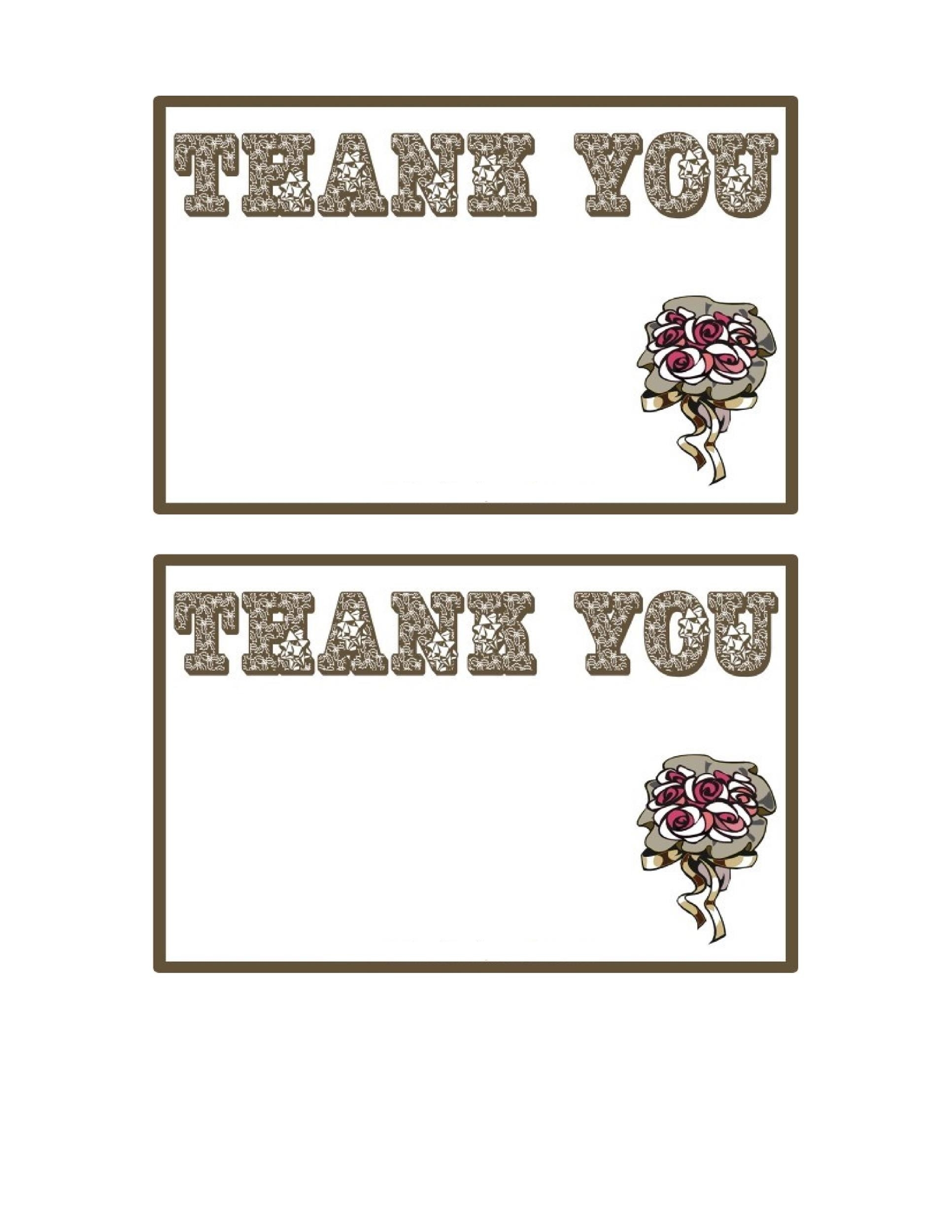 Printable Free Printable Thank You Card Template Printable Templates