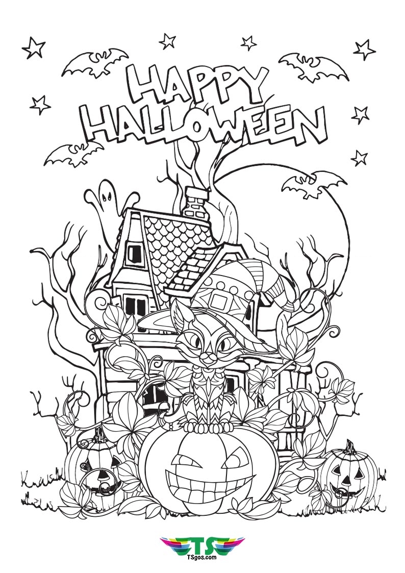 Printable Happy Halloween Coloring Page Halloween Coloring Pages The 