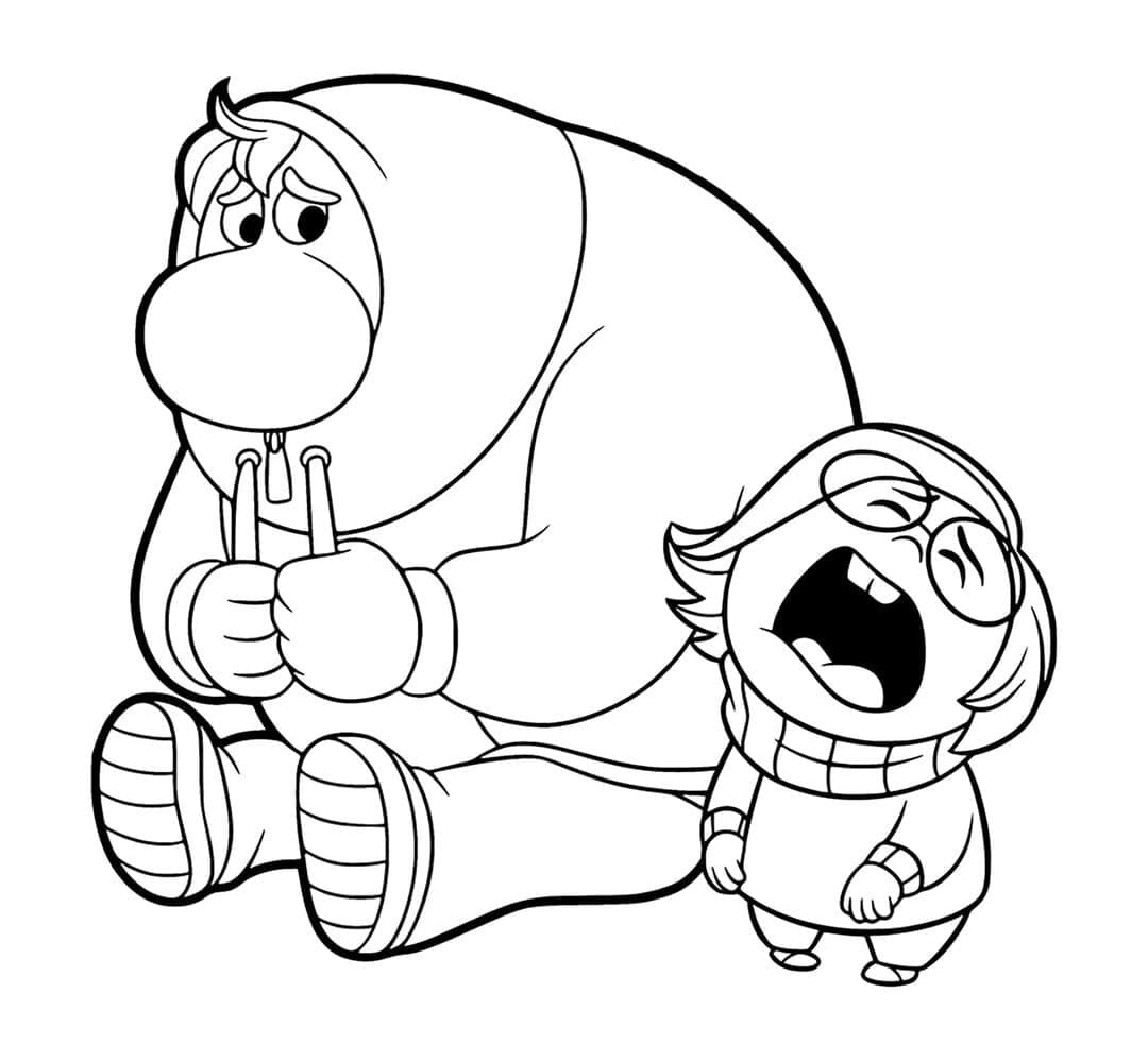 Printable Inside Out 2 Embarrassment And Sadness Coloring Page Free 