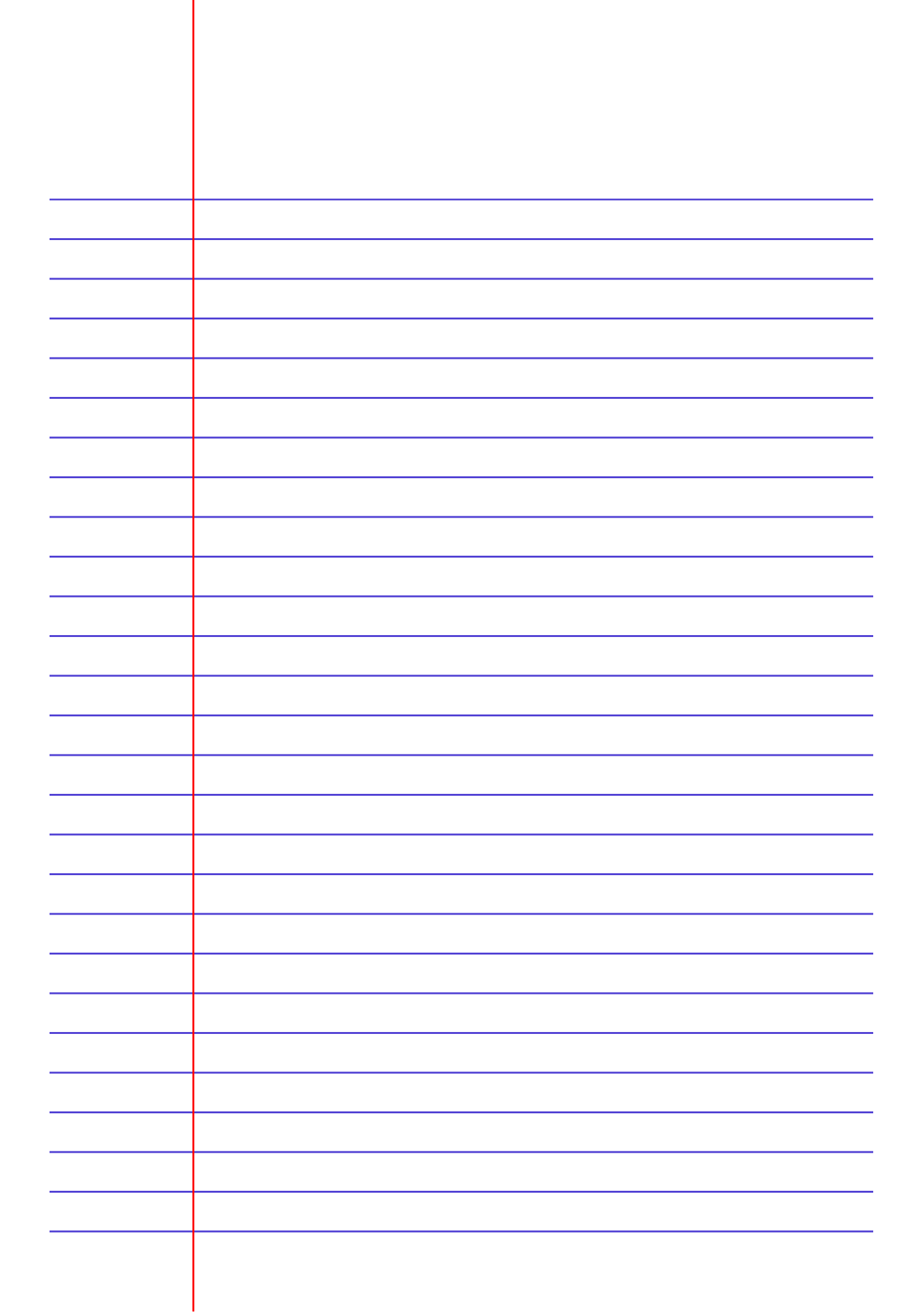 Printable Lined Paper Template Narrow Ruled 6 35mm Blue PDF Download