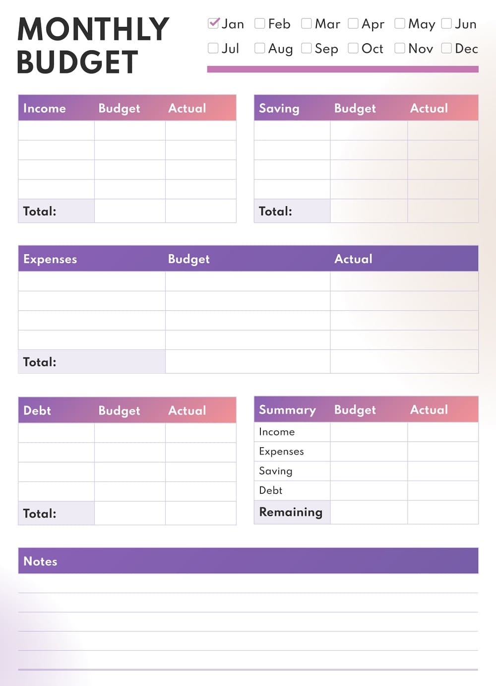 Printable Monthly Budget Template Free Download Free Download And 