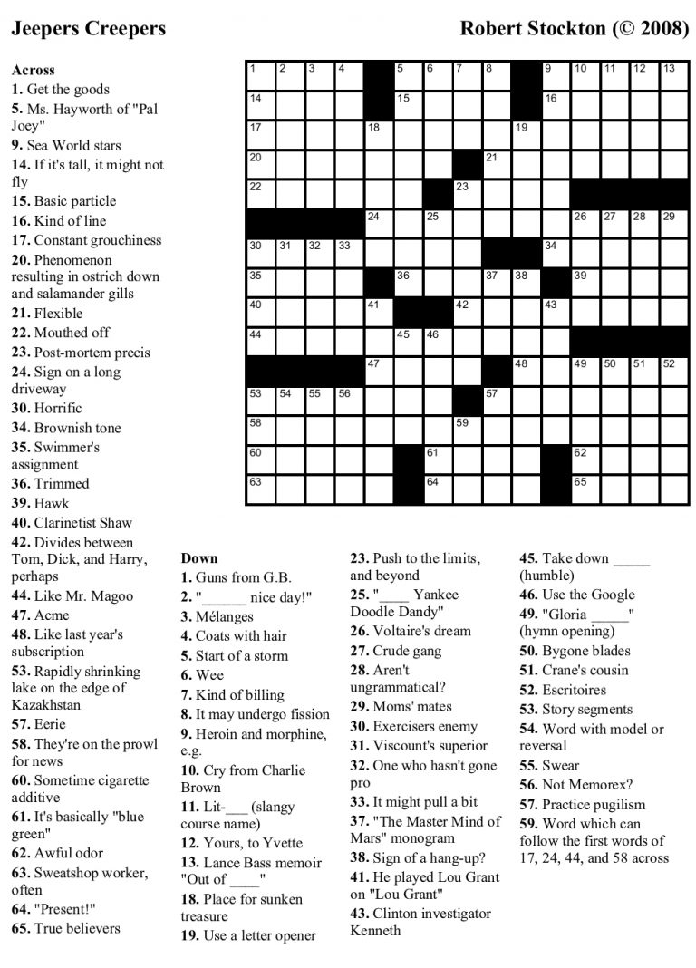 Printable Newspaper Crossword Puzzles For Free Nea Crosswords 