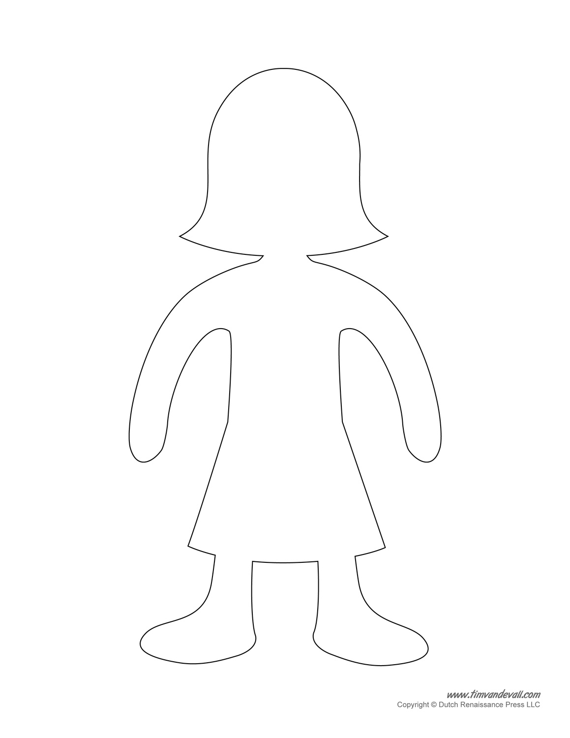 Printable Paper Doll Template Printable Calendar
