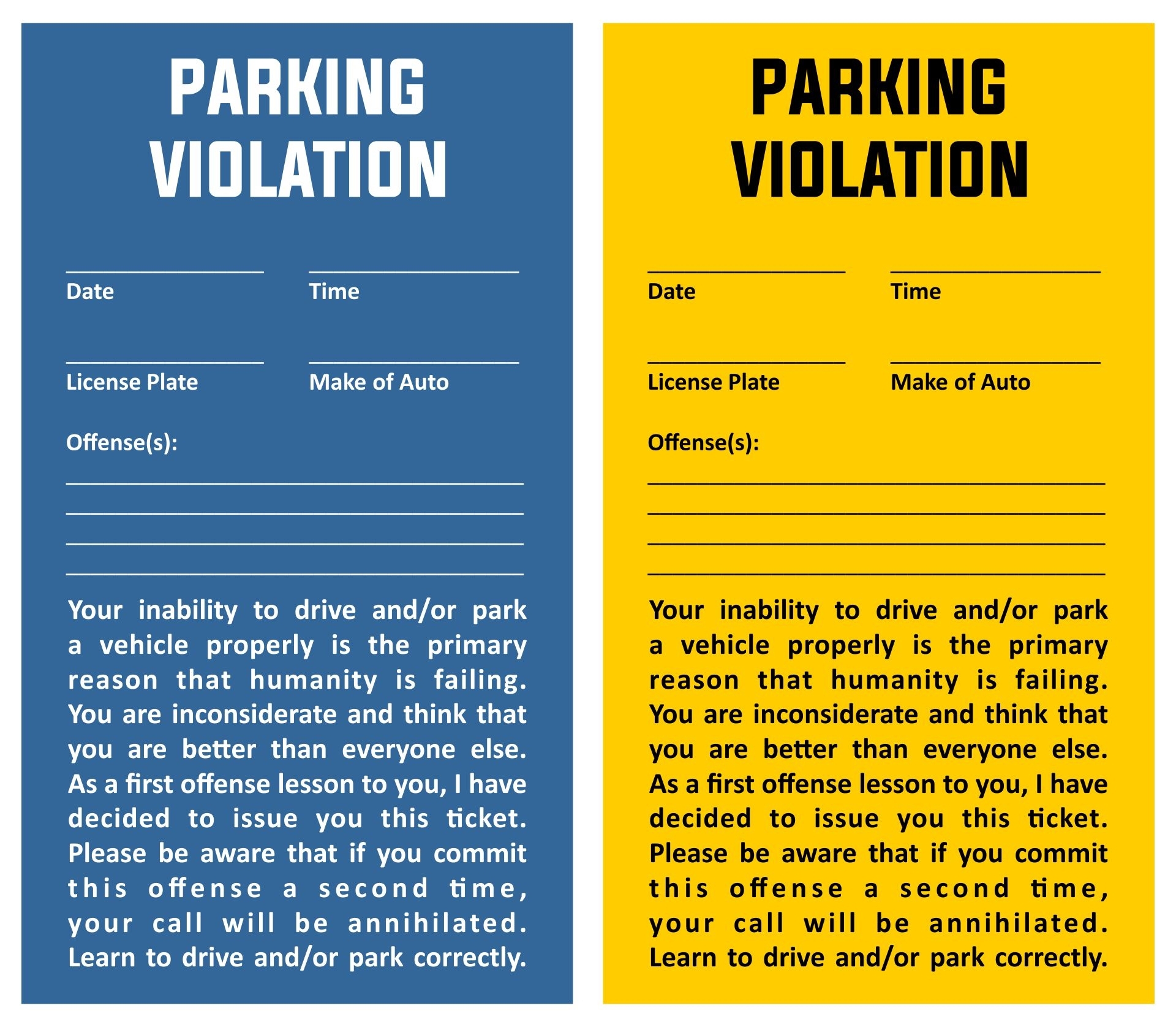 Printable Parking Ticket Template Word Printables Template Free