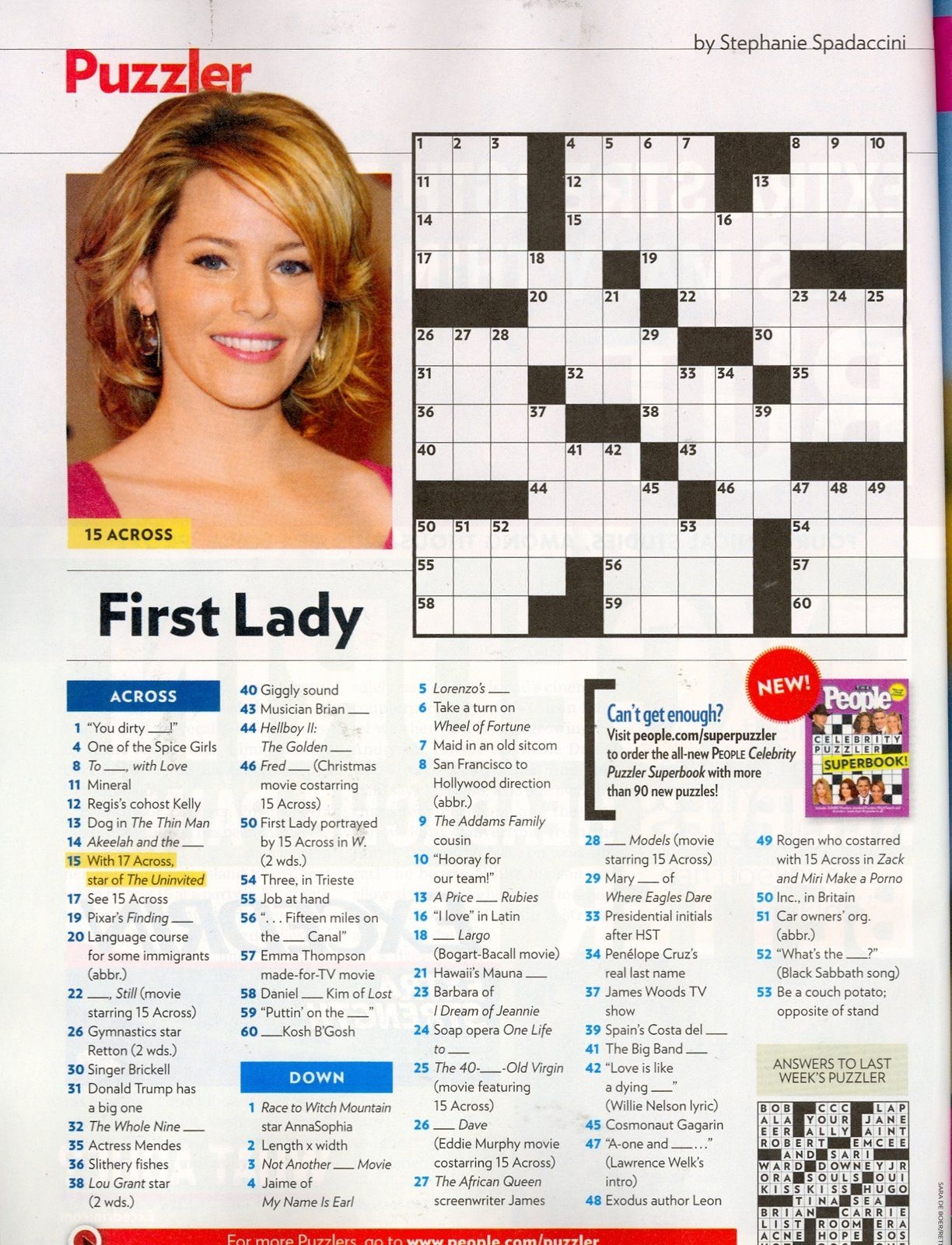 Printable People Magazine Crossword Puzz Star Magazine Crossword 