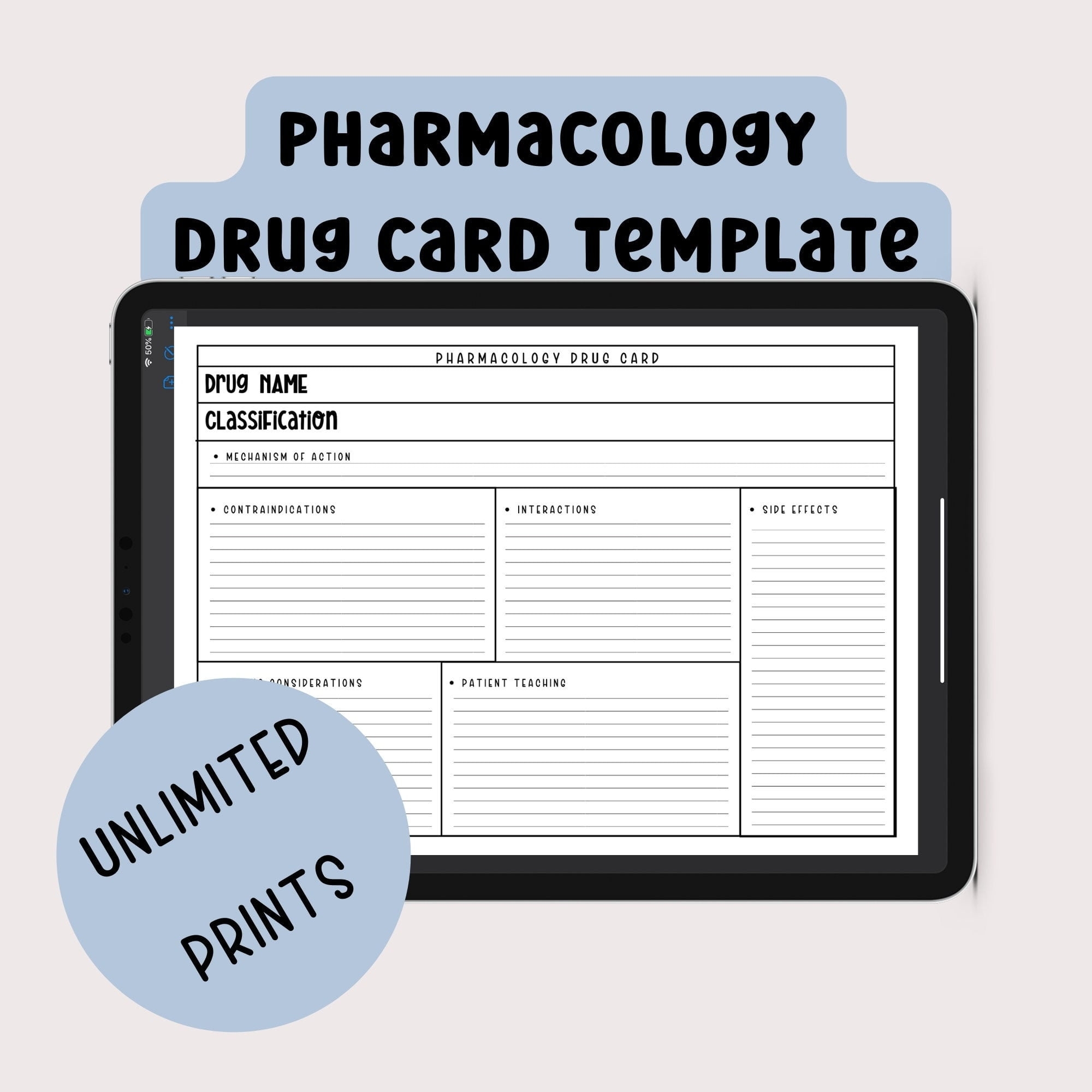 Printable Pharmacology Drug Card Template Printable Templates Online 
