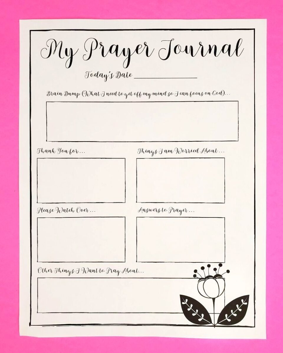 Printable Prayer Journal Template Printable JD