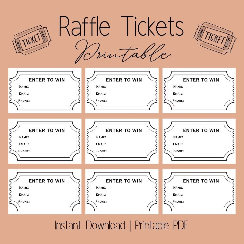 Printable Raffle Ticket Template For Free Free Download And Print For 