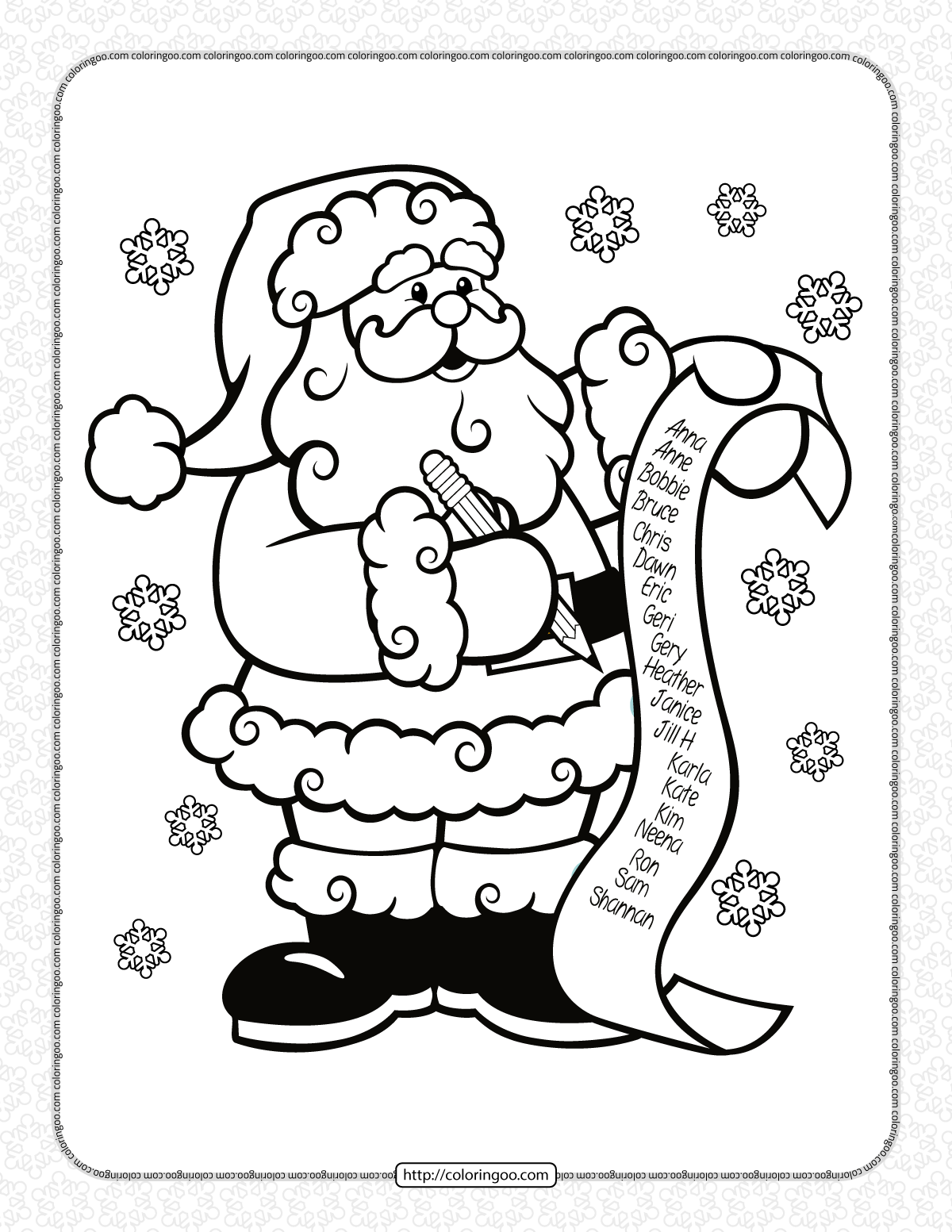 Printable Santa Claus Pdf Coloring Pages