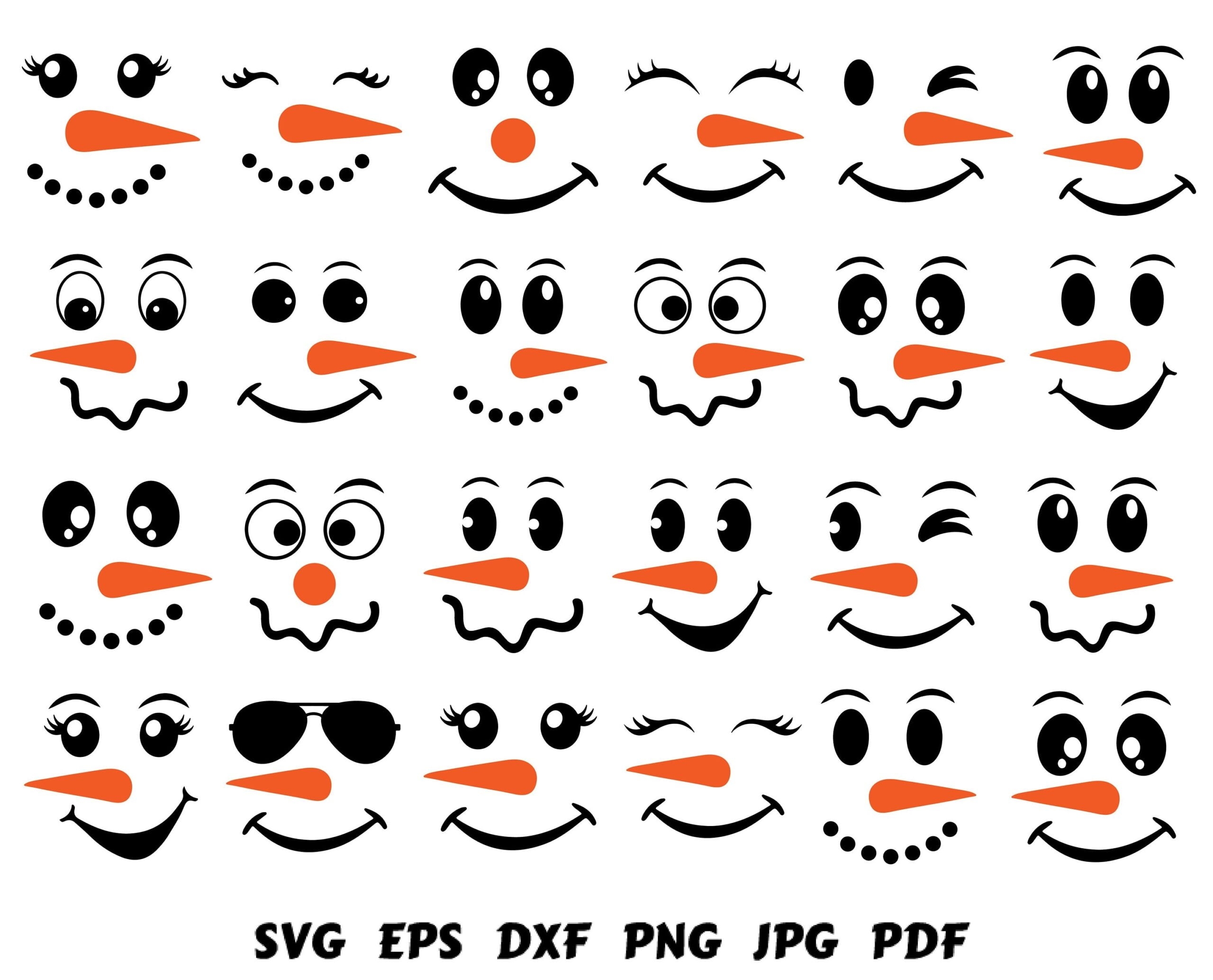 Printable Snowman Face Template Free Printable