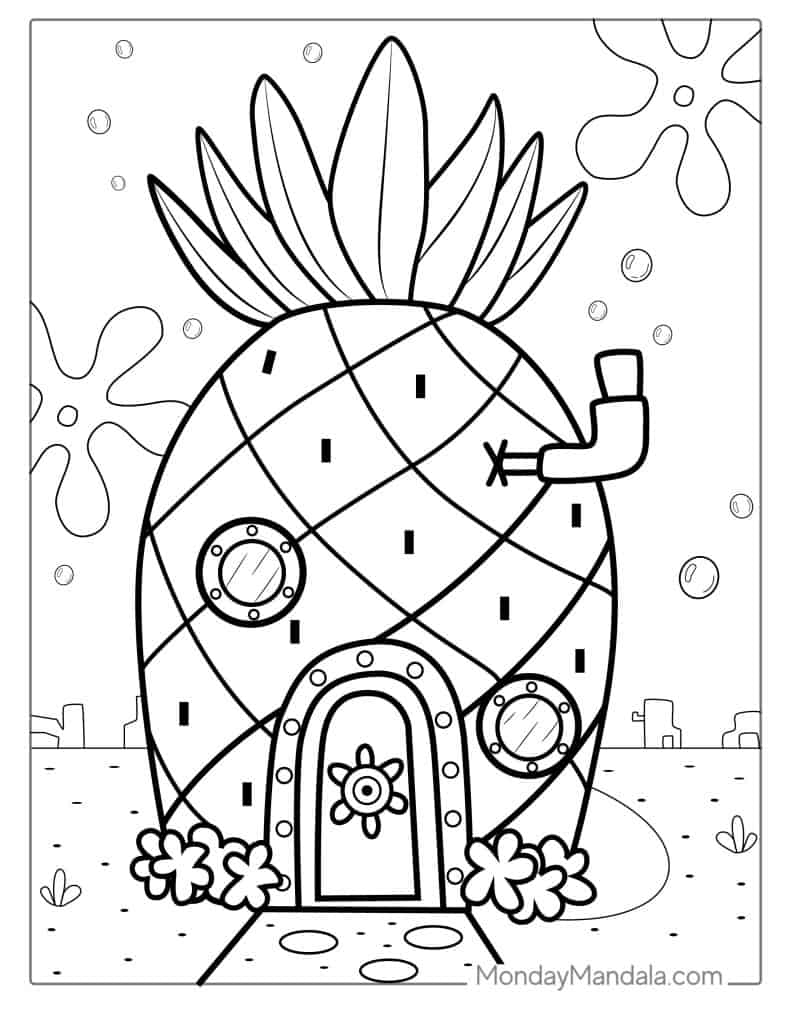 Printable Spongebob House Coloring Pages Squidward Coloring Pages The 