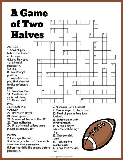 Printable Sports Trivia Crossword Puzzles Sally Crossword Puzzles