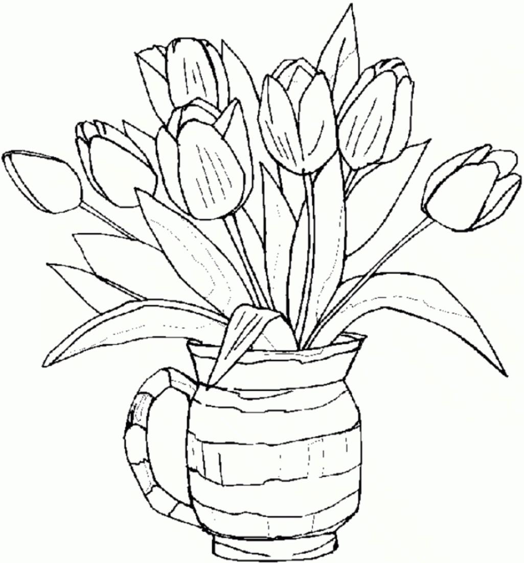 Printable Spring Flower Coloring Pages Coloring Home