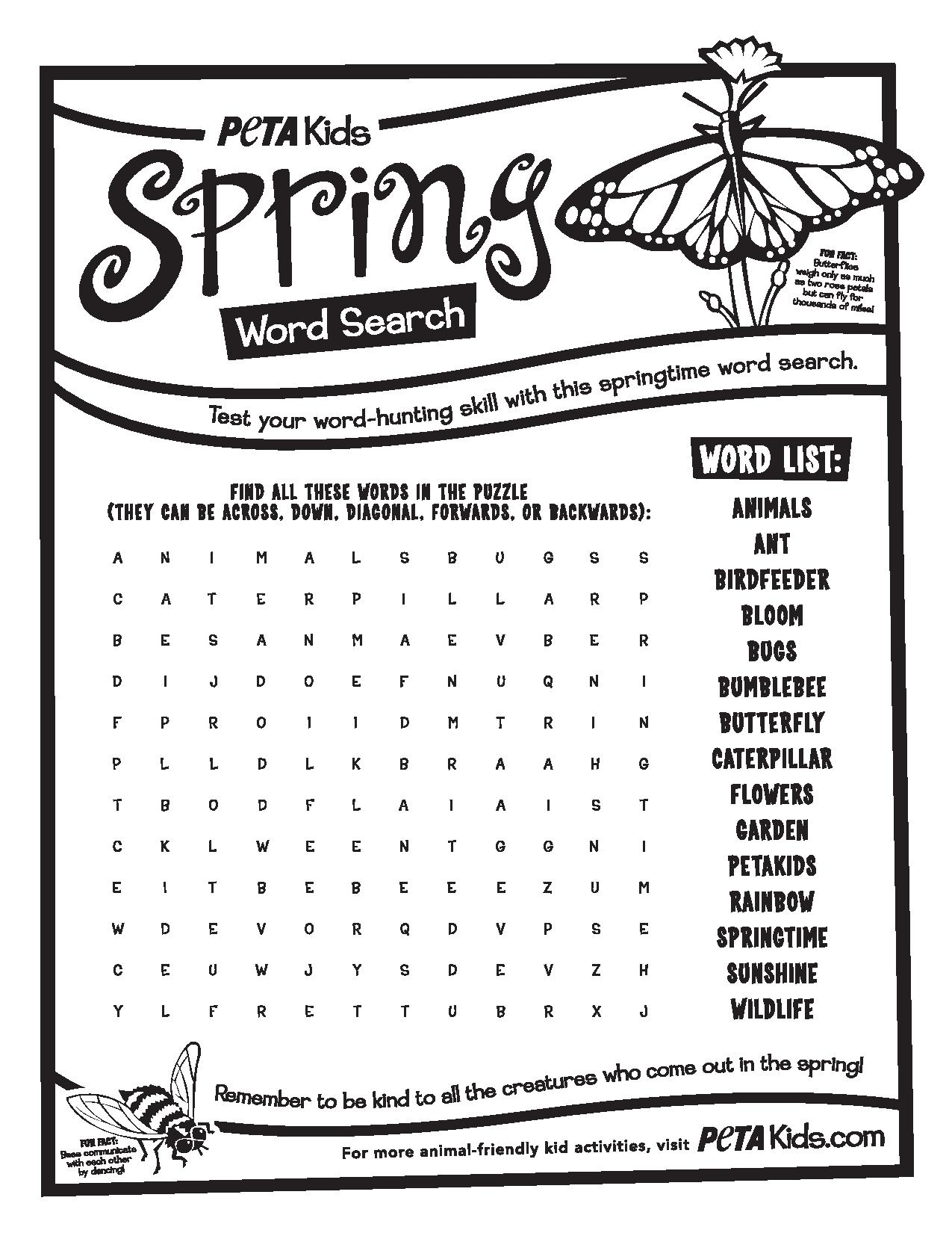 Printable Spring Puzzles Printable Crossword Puzzles