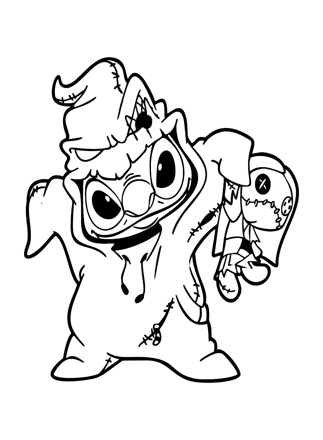 Printable Stitch Halloween Coloring Page Coloring Page Free Printable 