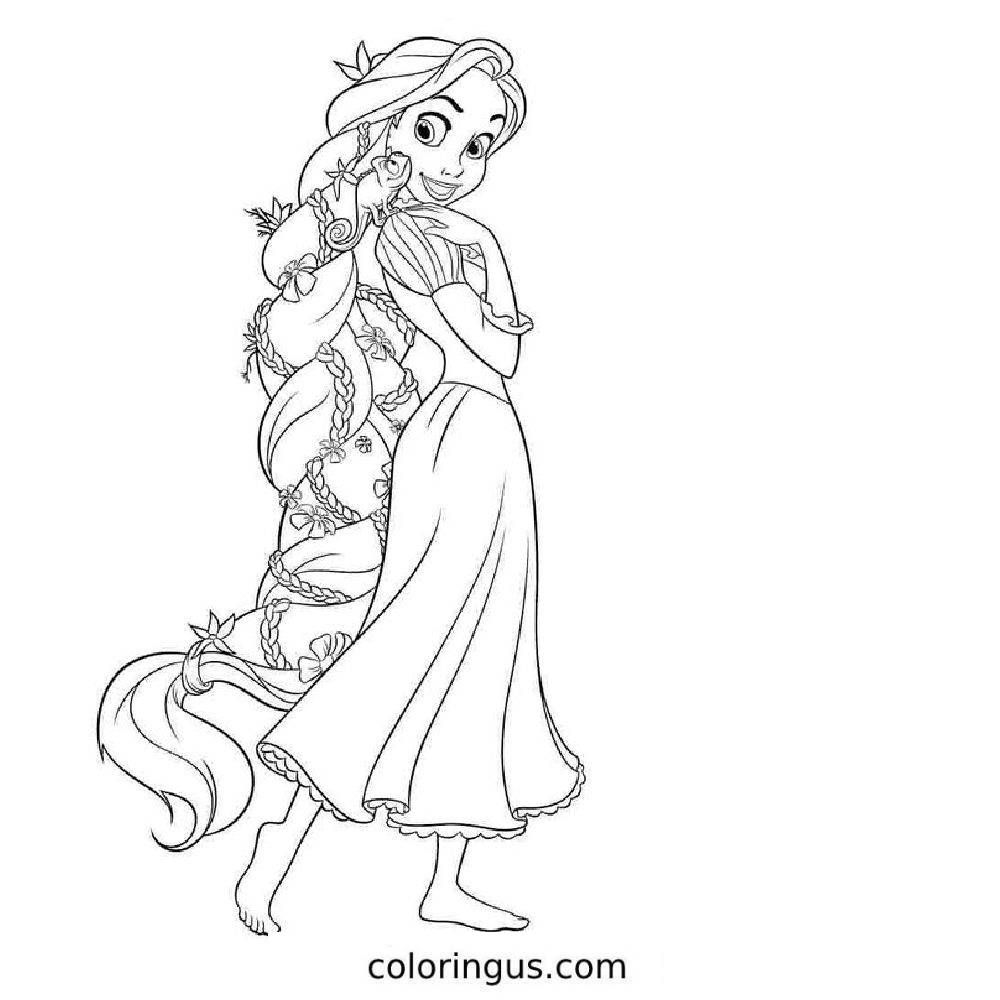 Rapunzel Coloring Pages Free Printable PDF