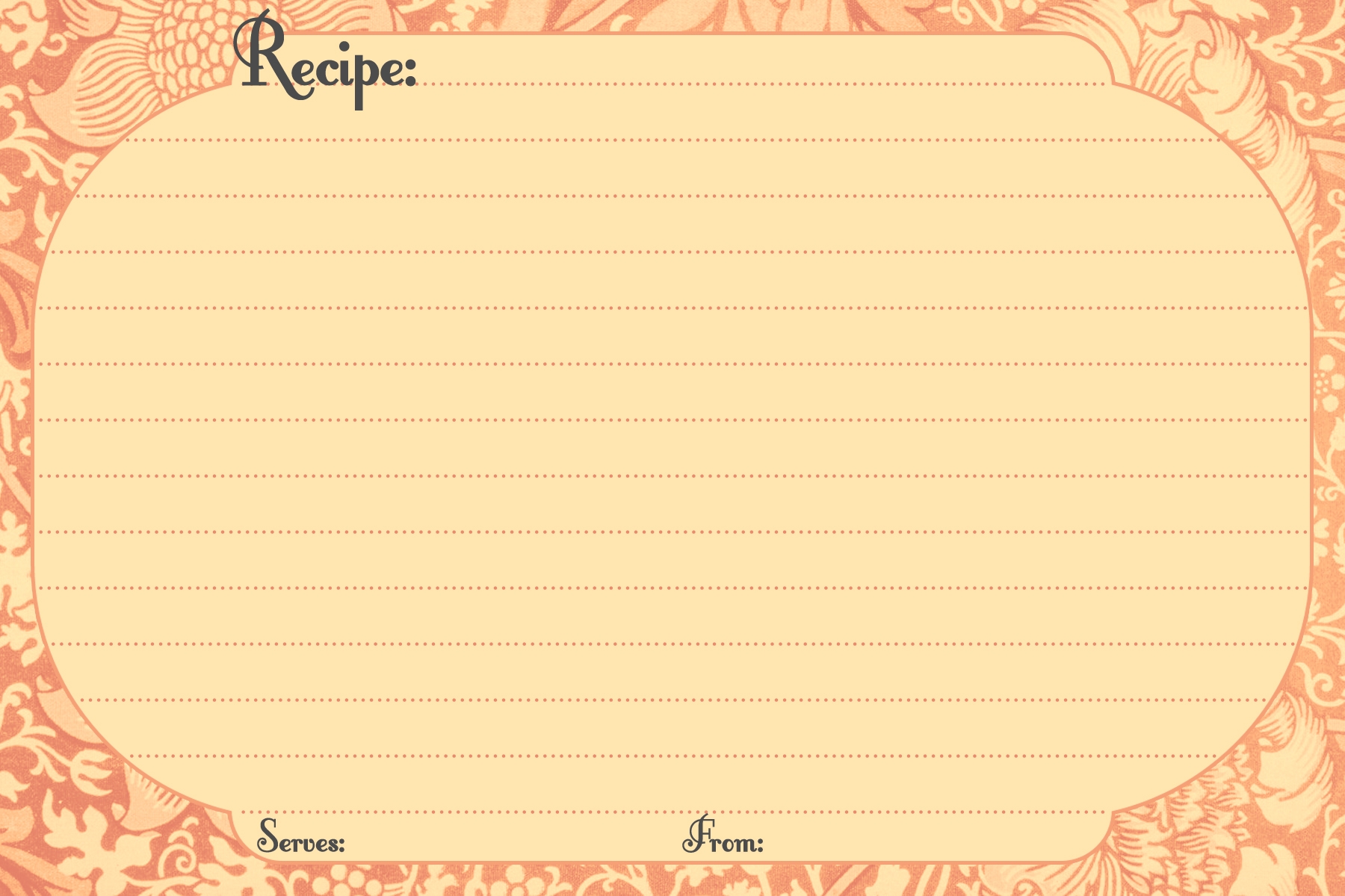 Recipe Card Template Free Printable Eroqc