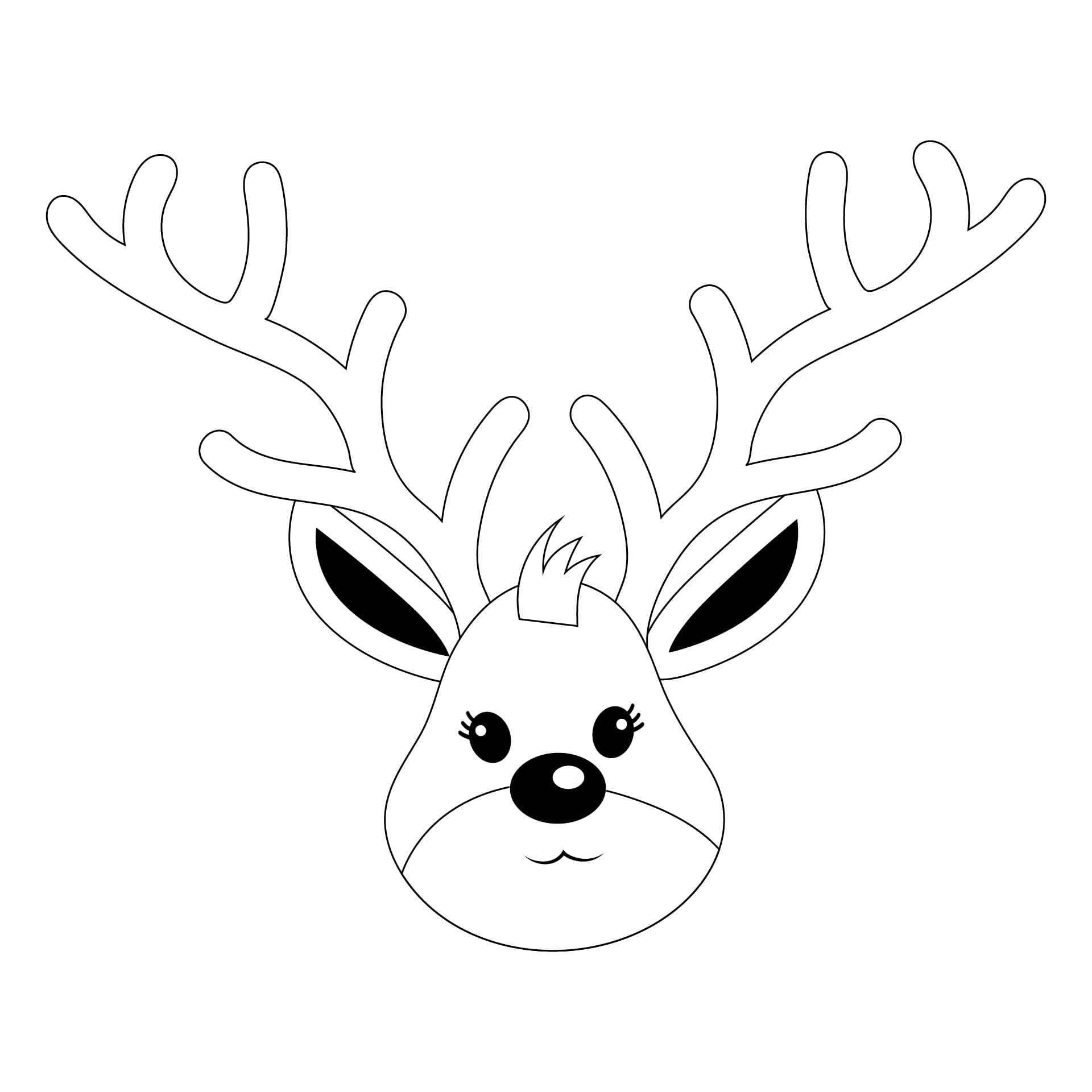 Reindeer Face Template Printable Free Printable