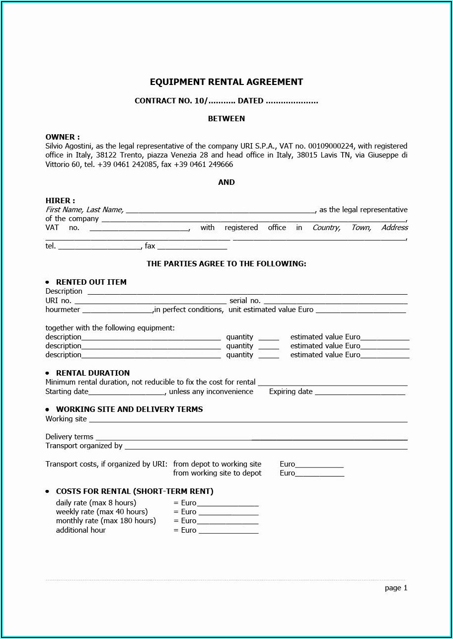 Rental Agreements Templates Free Template 1 Resume Examples QJ9eQyl9my