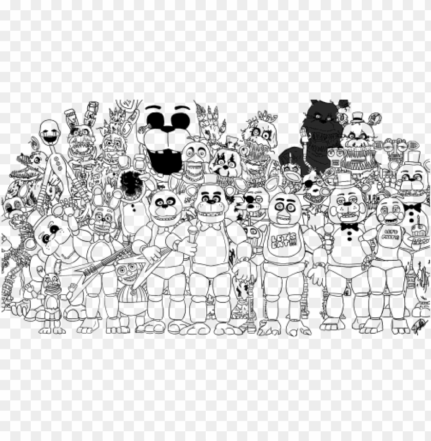 Rint Family Five Nights At Freddys Fnaf 2 Coloring Sister Location 